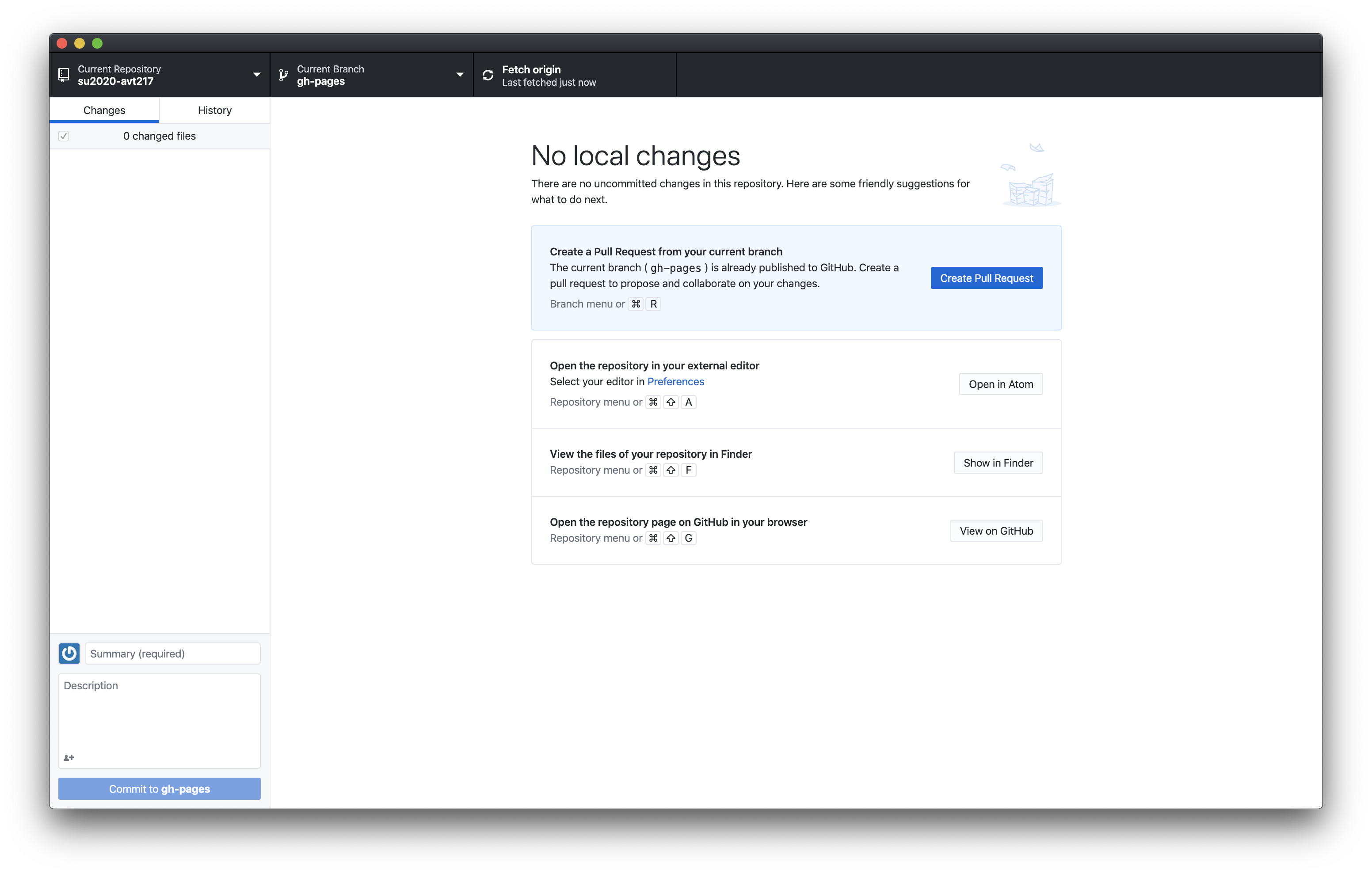 main Github App window